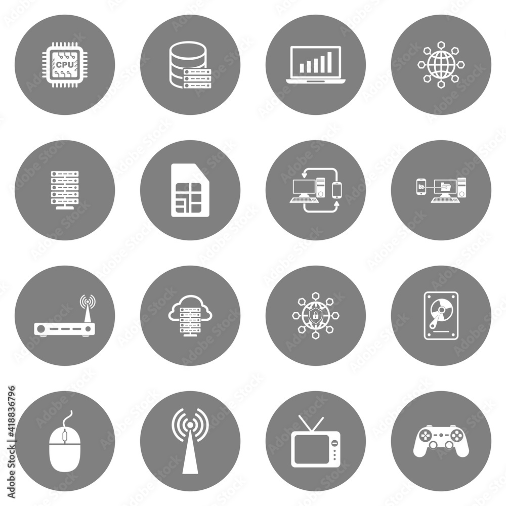 technology icon set vector sign symbol