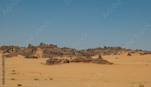 Desert landscapes in remote rural area of Tabuk in north western Saudi Arabia