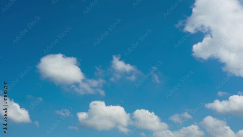 blue clear sky white fluffy clouds in bright sunny day. skycape copy space background video blue clear sky white fluffy clouds in bright sunny day. skycape copy space background video