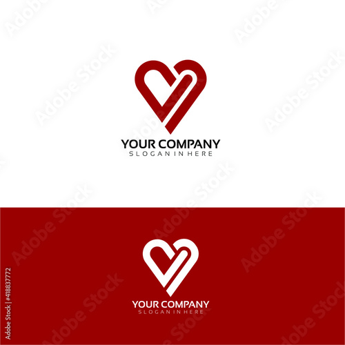 love logo design monogram vector heart icon icon template