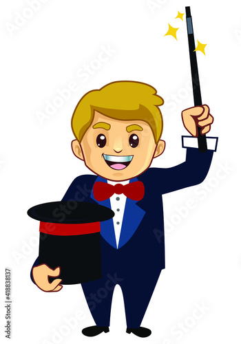 magician mascot cartoon