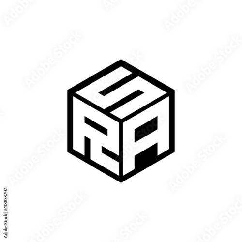 RAS letter logo design with white background in illustrator, cube logo, vector logo, modern alphabet font overlap style. calligraphy designs for logo, Poster, Invitation, etc.
