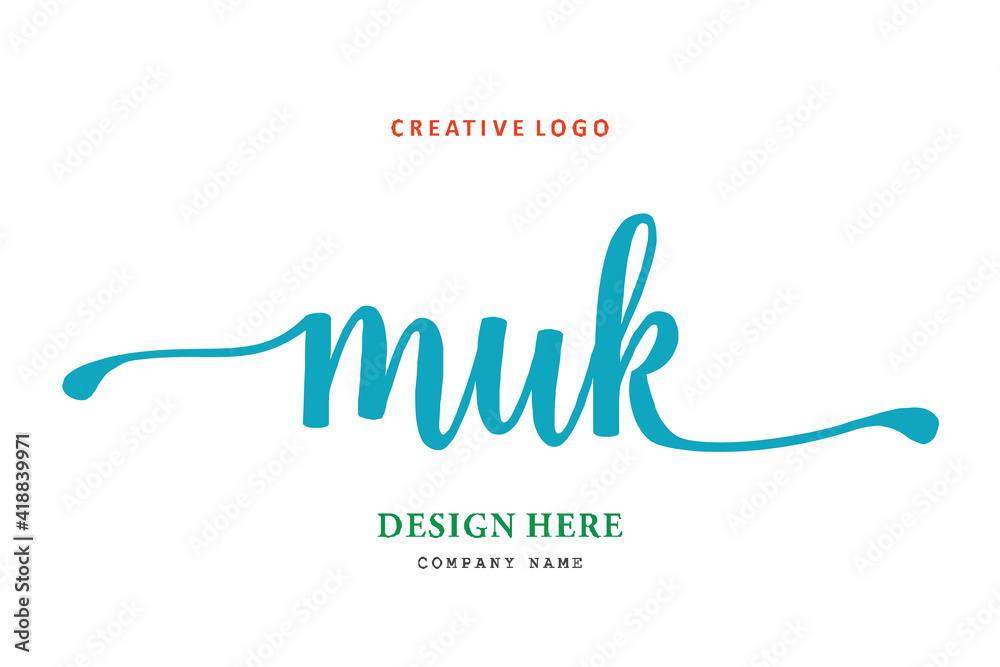 MUK lettering logo is simple, easy to understand and authoritative MUK lettering logo is simple, easy to understand and authoritative