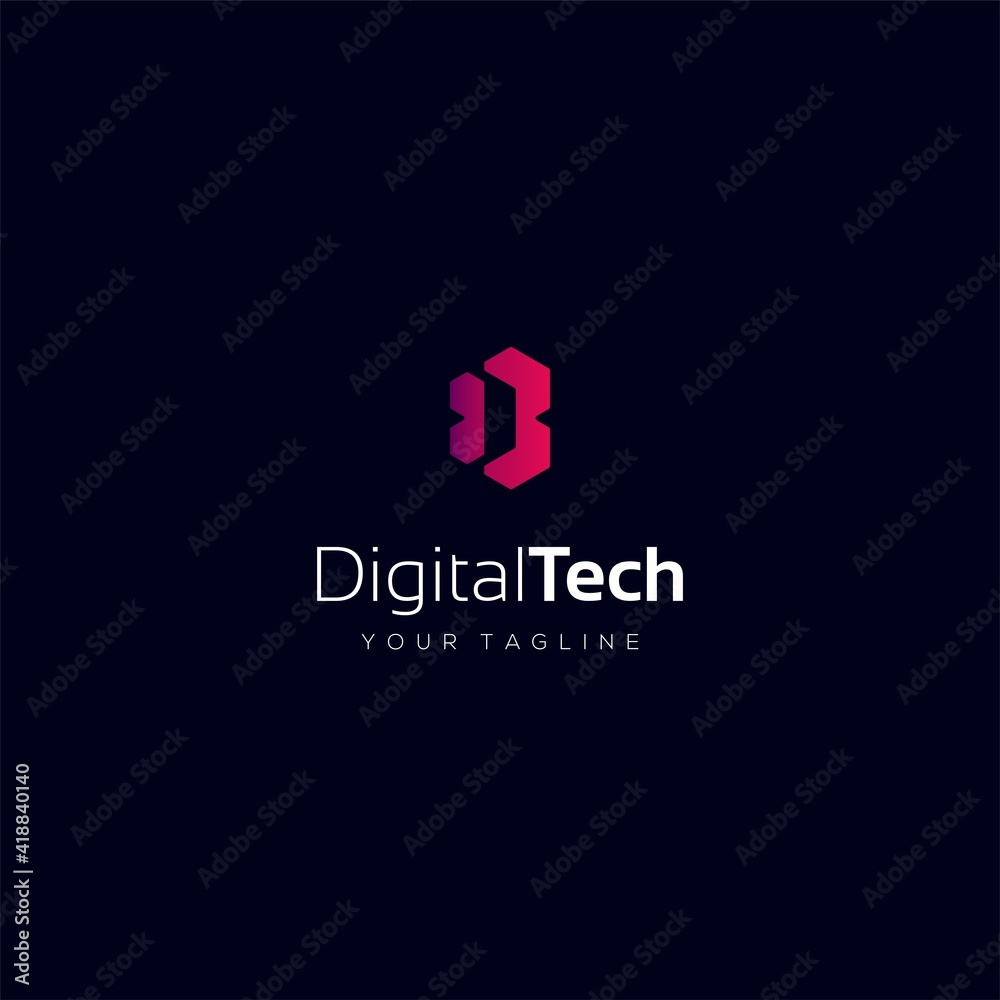 Obraz premium initial letter B abstract technology geometric logo icon design element vector