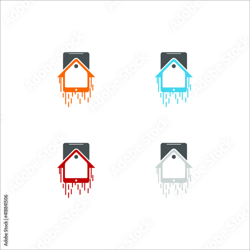 real estate logo flat house design vector icon template