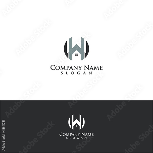real estate logo flat house design vector icon template