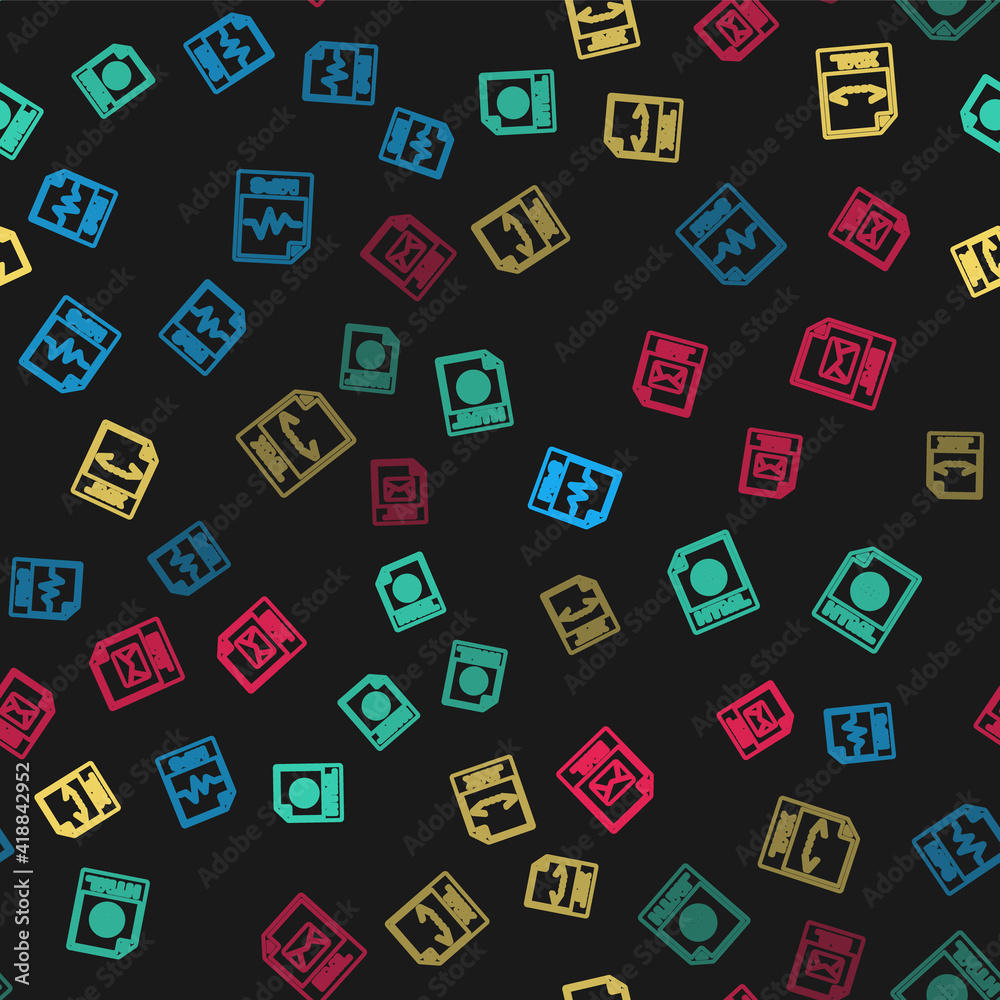 Set line MP3 file document, HTML, XML and EML on seamless pattern. Vector. Set line MP3 file document, HTML, XML and EML on seamless pattern. Vector.