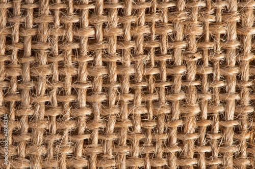 Burlap texture. Background made of old sackcloth - close up image. High quality photo