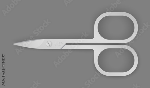 vector real scissors with light shadow