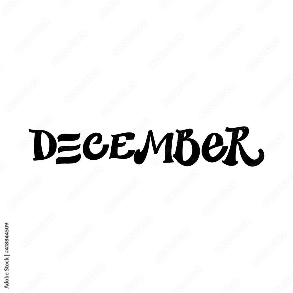 VECTOR MONTH HAND LETTERING, MONTH DECEMBER