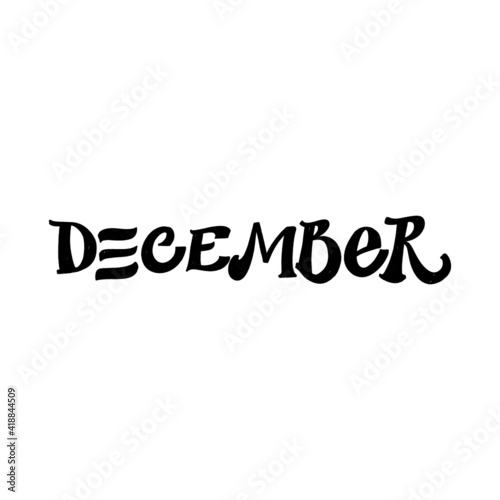 VECTOR MONTH HAND LETTERING, MONTH DECEMBER