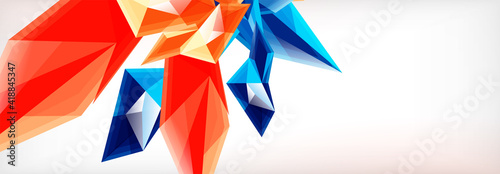 Vector 3d triangles and pyramids abstract background for business or technology presentations, internet posters or web brochure covers