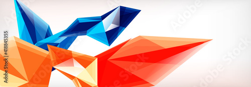Vector 3d triangles and pyramids abstract background for business or technology presentations, internet posters or web brochure covers