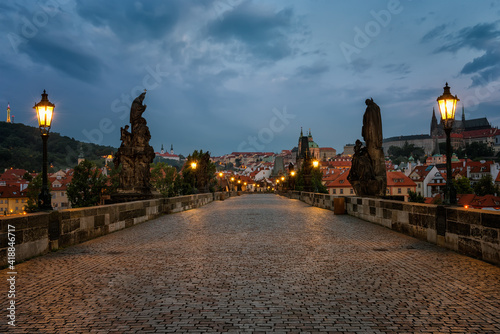 Charles Bridge after sunset