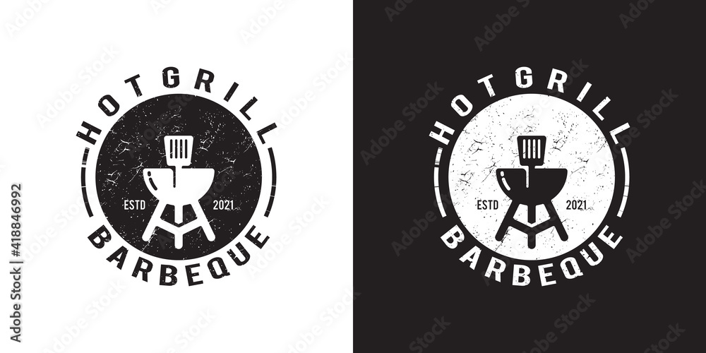 Barbeque Hot Grill Restaurant Logo Template Barbeque Hot Grill Restaurant Logo Template