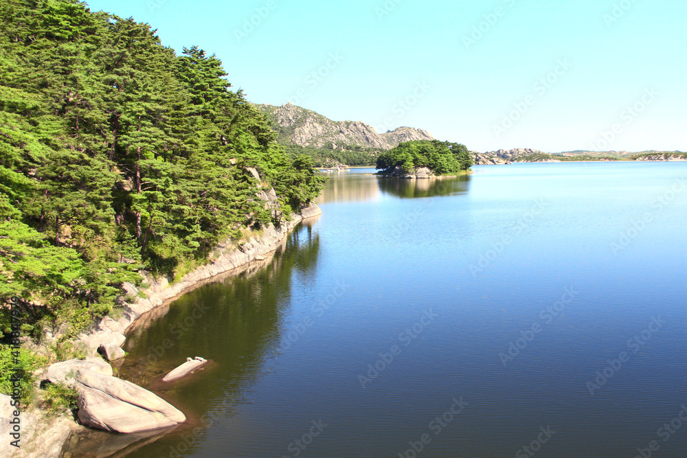 Samil lake, Kangwon Province, North Korea (DPRK) Samil lake, Kangwon Province, North Korea (DPRK)