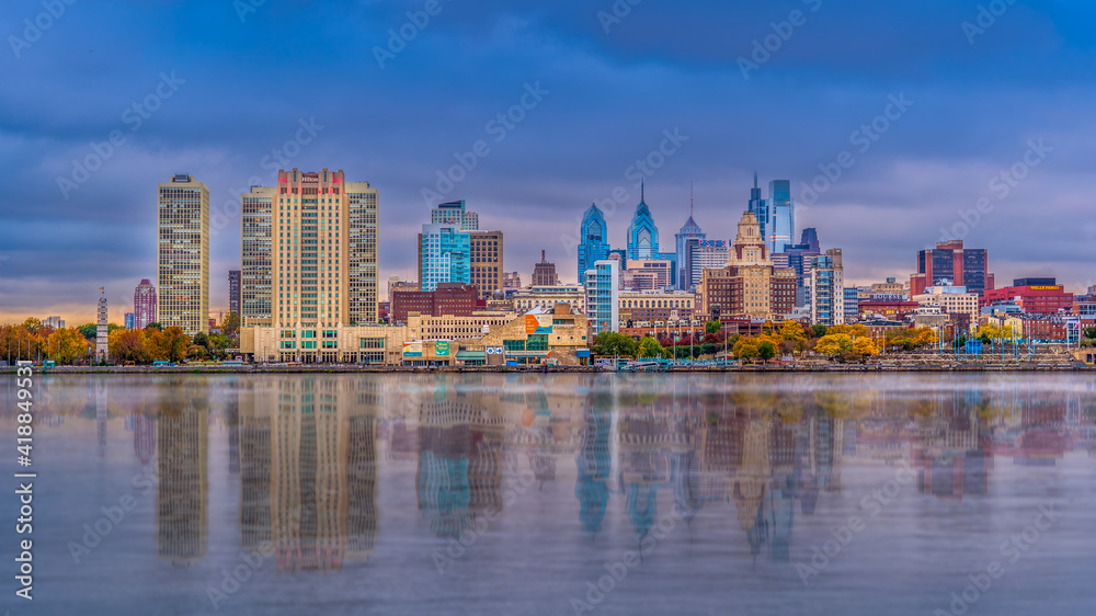Philadelphia City center with the Schuylkill River in the foreground