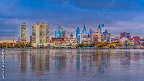 Philadelphia City center with the Schuylkill River in the foreground