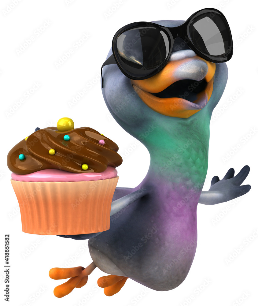 Fototapeta premium Fun pigeon - 3D Illustration