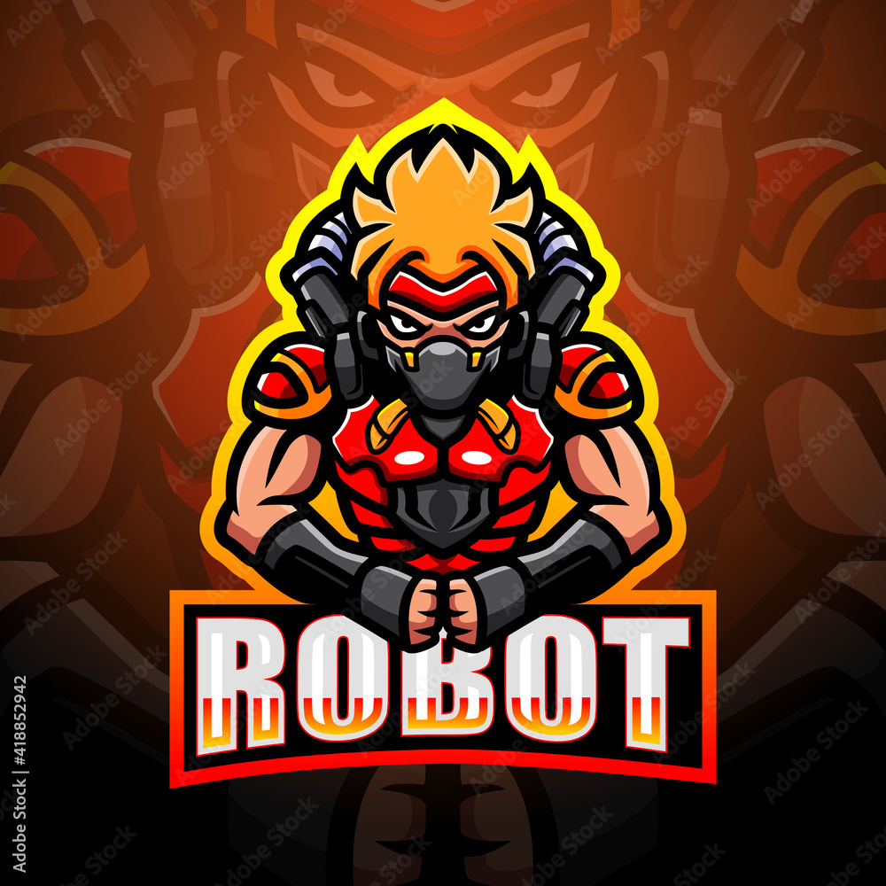 Robot mascot esport logo design