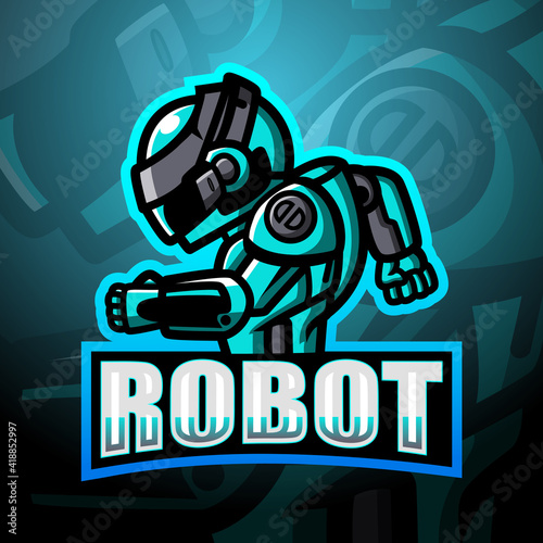 Robot mascot esport logo design