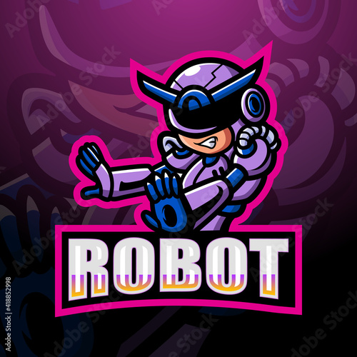 Robot mascot esport logo design