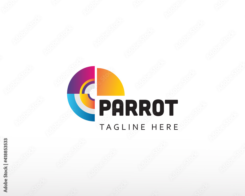 parrot logo digital bird logo creative parrot logo