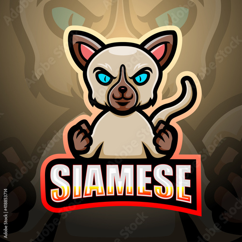 Siamese mascot esport logo design