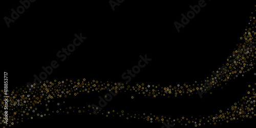 Gold Glitter Stars. Luxury Shiny Confetti.