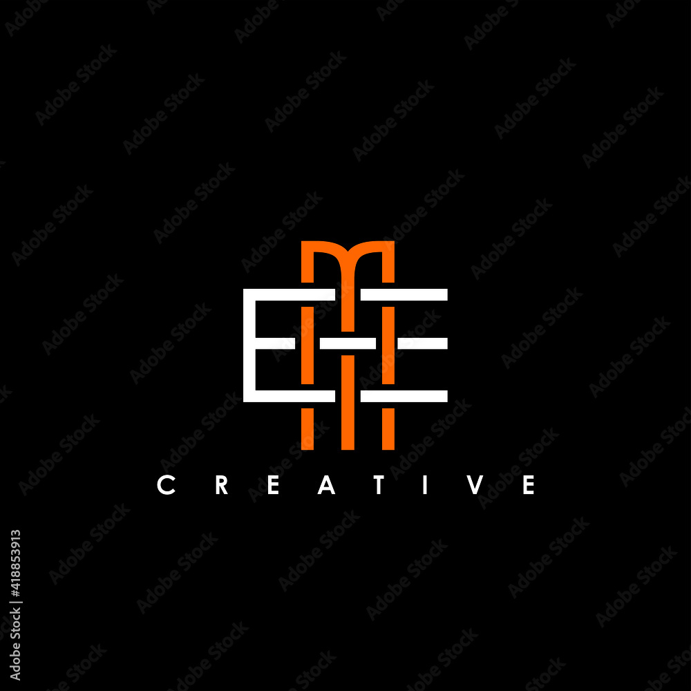 Obraz premium EM, ME Letter Initial Logo Design Template Vector Illustration