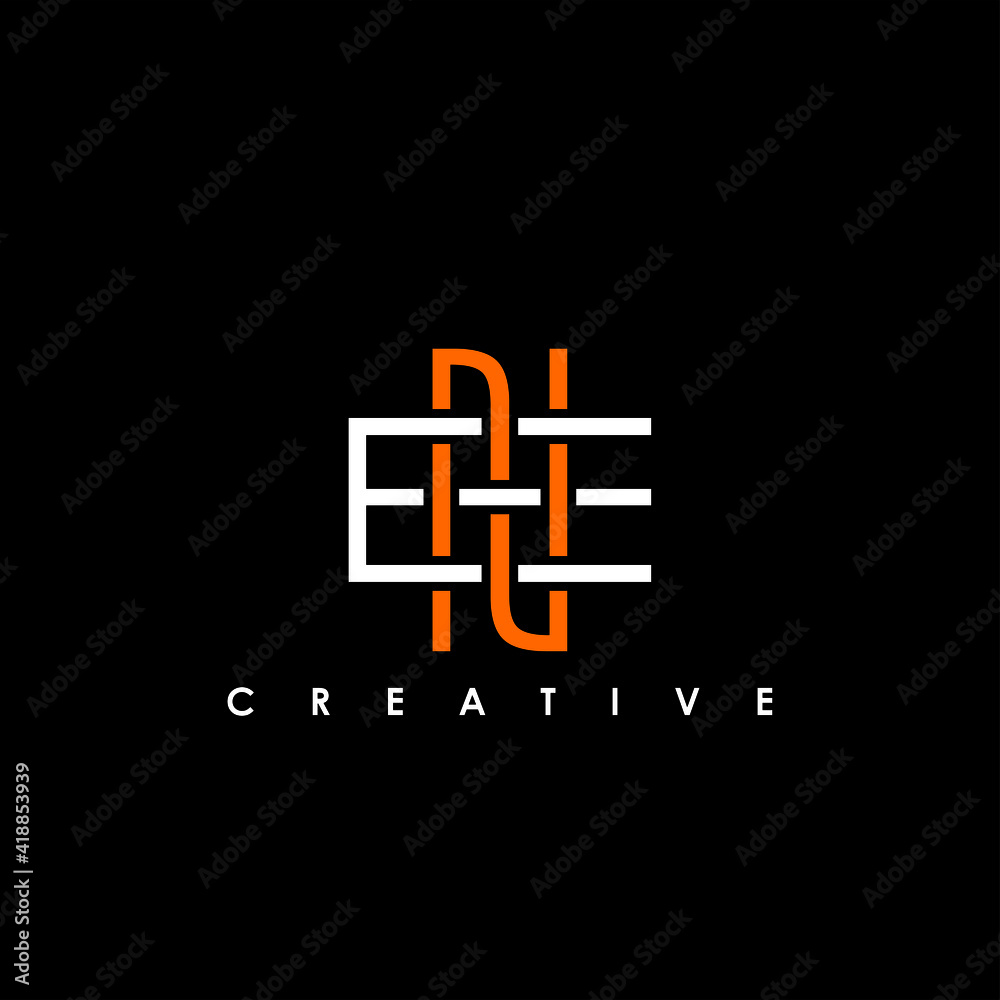 Obraz premium EN, NE Letter Initial Logo Design Template Vector Illustration