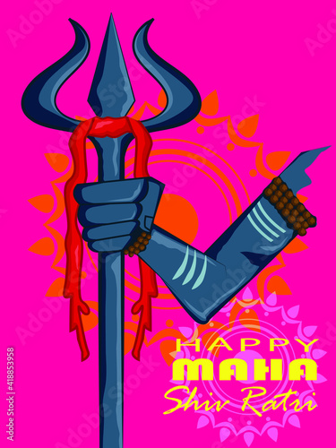 happy shiv ratri vector illustration