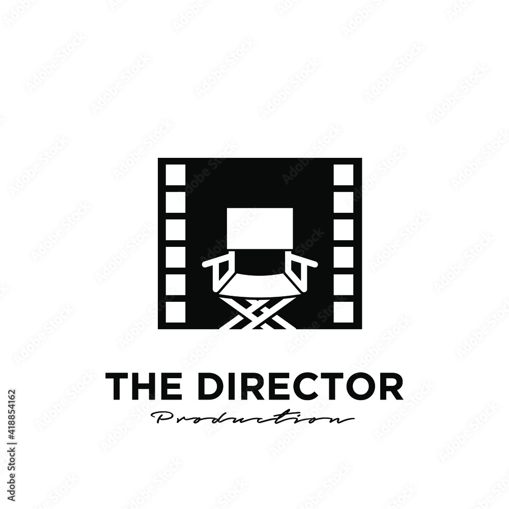 the director Studio Movie Video Cinema Cinematography Film Production logo design vector icon illustration Isolated White Background the director Studio Movie Video Cinema Cinematography Film Production logo design vector icon illustration Isolated White Background