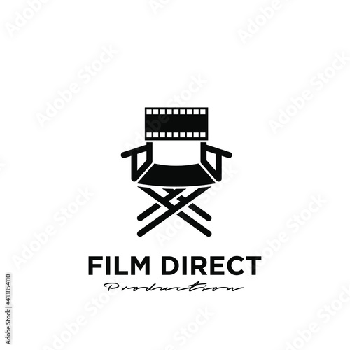 film direct Studio Movie Video Cinema Cinematography Film Production logo design vector icon illustration Isolated White Background