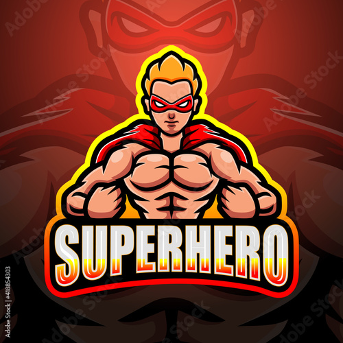 Superhero mascot esport logo design
