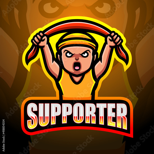 Soccer supporter mascot logo design


