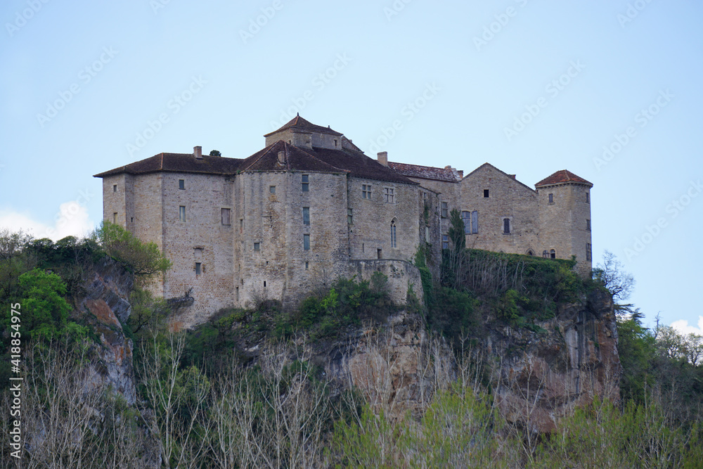 old fortress on a outcrop of rocks in the mountains in France old fortress on a outcrop of rocks in the mountains in France