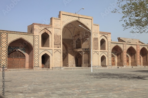 Qazvin Friday Mosque. The mosque was built in the 11th century during the Great Seljuk period. There are tile decorations on the walls of the mosque. Qazvin, Iran.