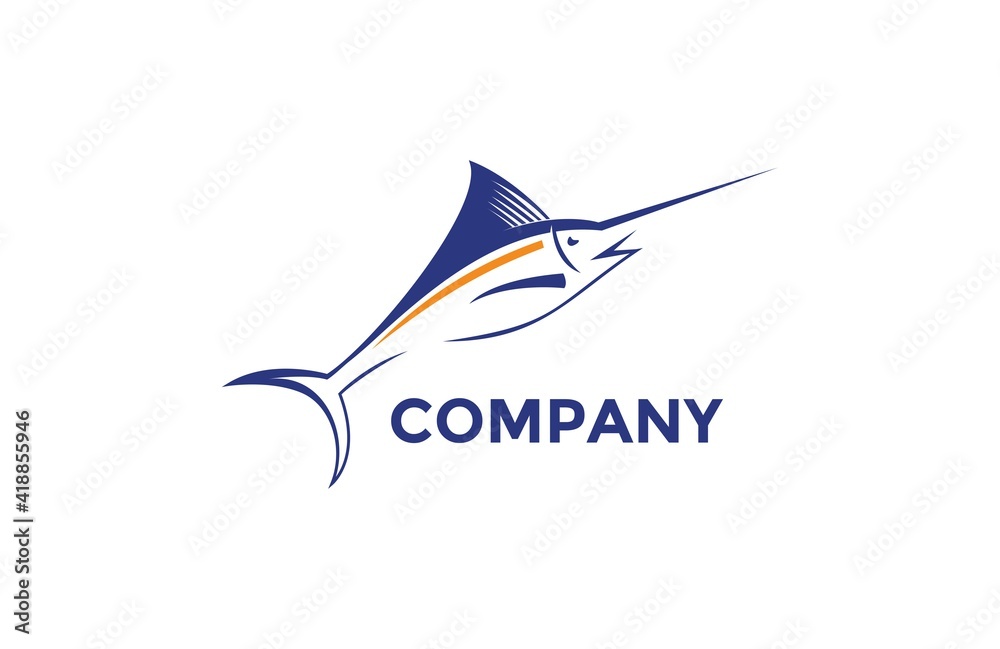 Obraz premium marlin fish logo template