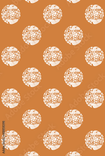 平安有職文様_鳳凰唐花丸（ほうおうからはなのまる）02_壁紙・カラー