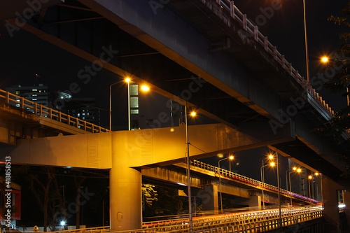 Three expressways in the night of Bangkok