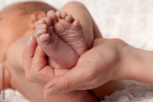Baby feet into mothers hands. Happy Family concept. © Miroslav Beneda