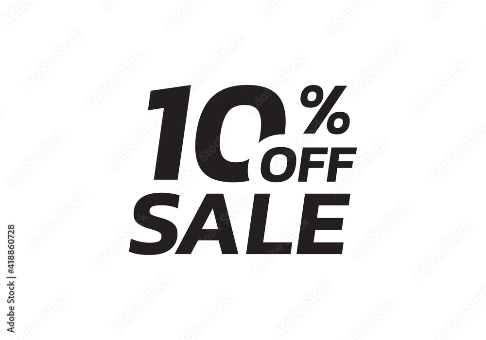 10 percent price off icon, label or tag for sale. Discount badge or sticker design. Vector illustration.