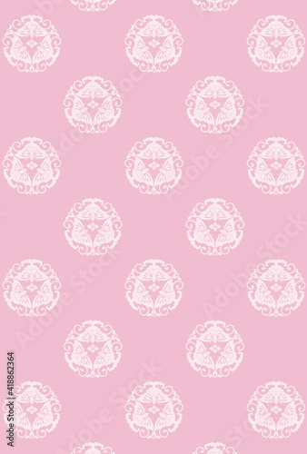 平安有職文様_三連蝶唐草丸（みつらちょうからくさのまる）_壁紙・カラー