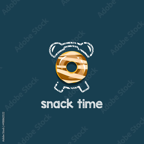 Concept illustration of Snack time. isolated on a blue background