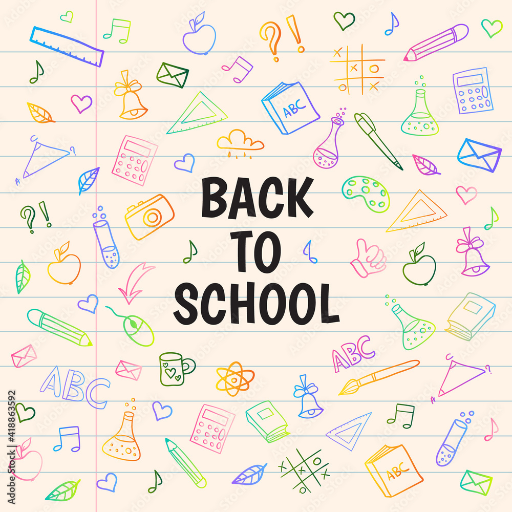 Hand draw back to school background Hand draw back to school background
