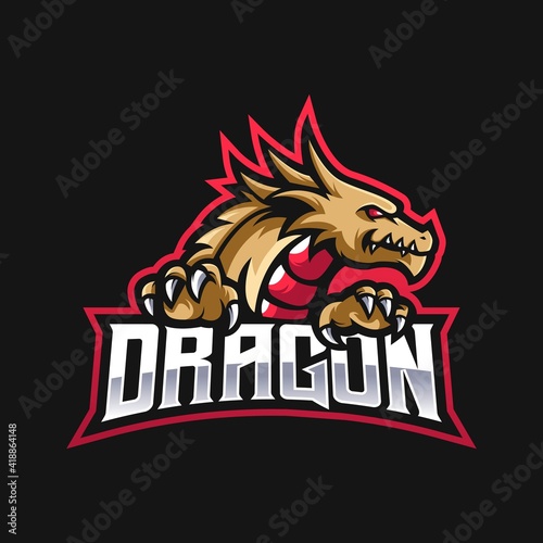 E-sport team logo with golden dragon