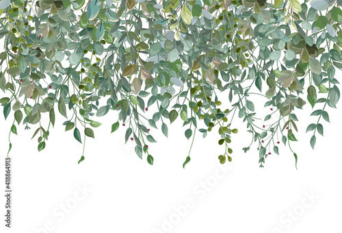Wallpaper Mural Beautiful background with branch leaves. Vector illustration. Torontodigital.ca