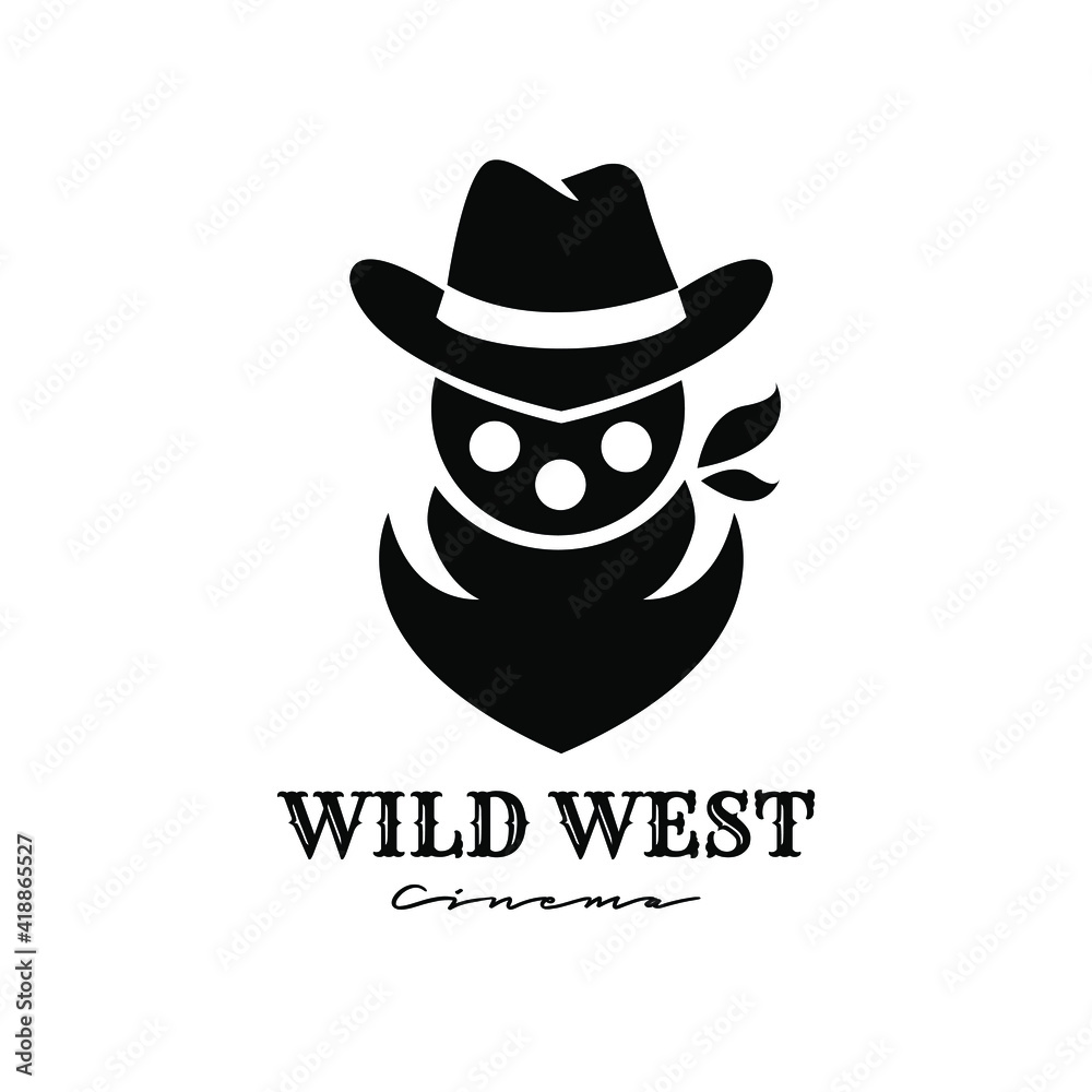 cowboy bandit western logo icon design