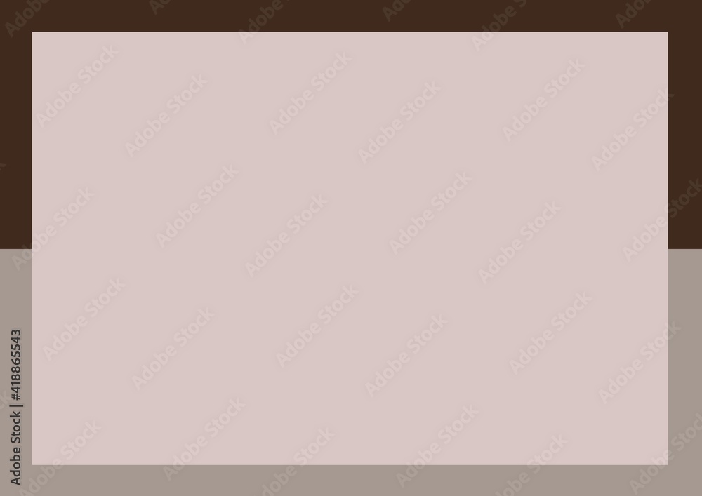 Composition of half grey half brown plain border frame with central rectangular pale brown space Composition of half grey half brown plain border frame with central rectangular pale brown space